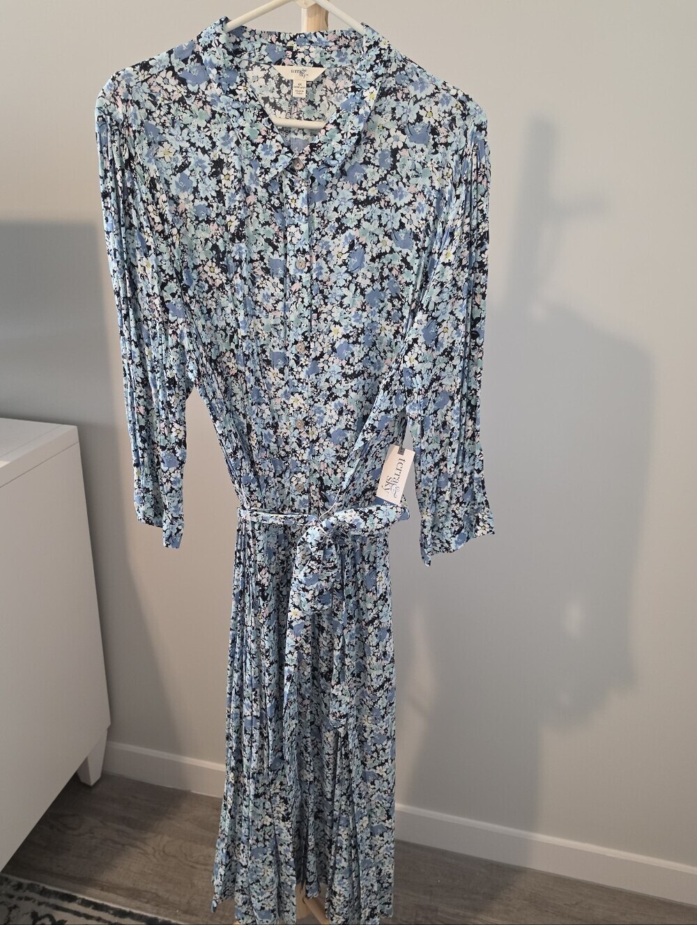 Terra & Sky Blue Floral Midi Dress